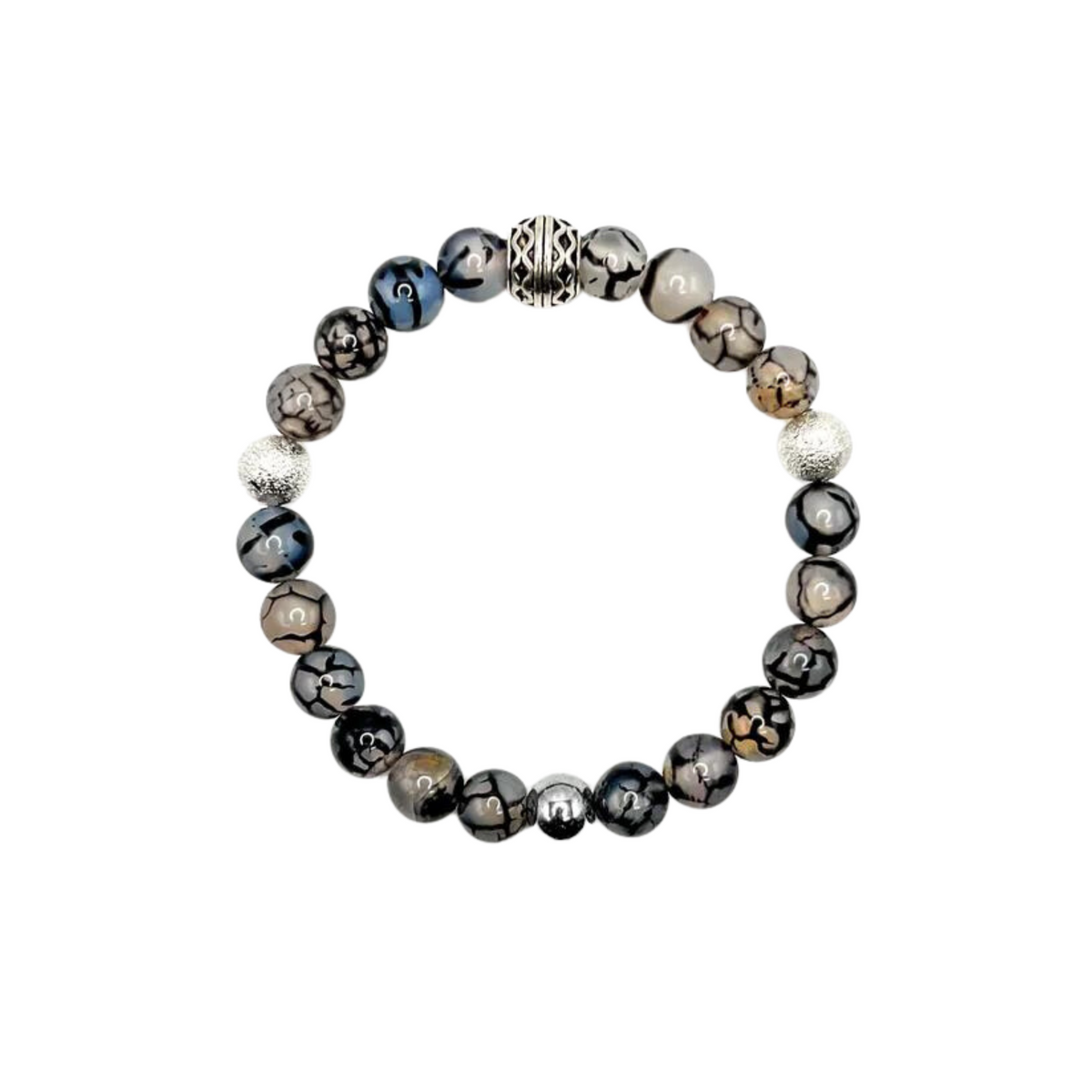 Genesis Collection - Black Cracked Agate Bracelet